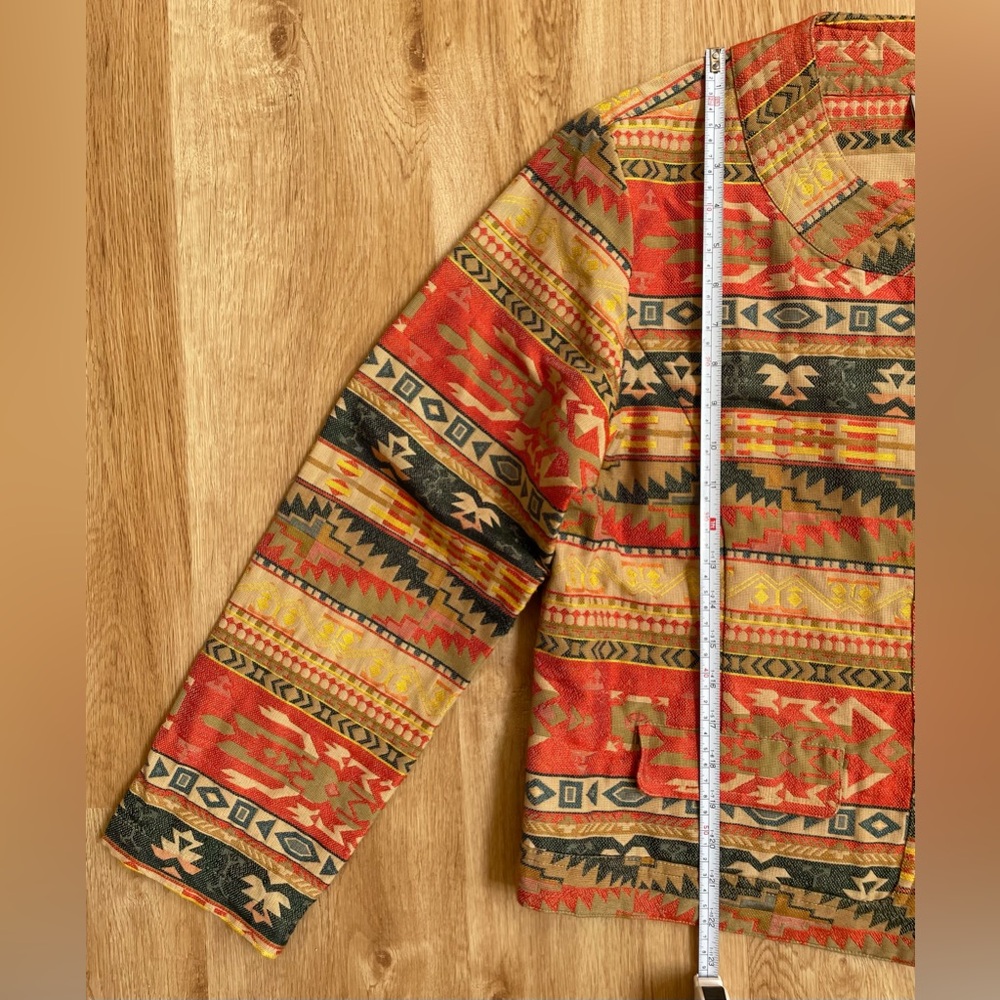Chico’s southwest style blazer large metal statement buttons size 2 (size 12) - Picture 8 of 8